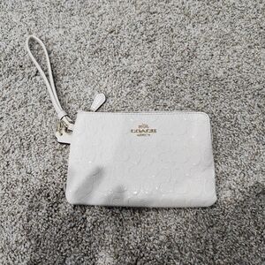 Coach Cream Embossed Wristlet